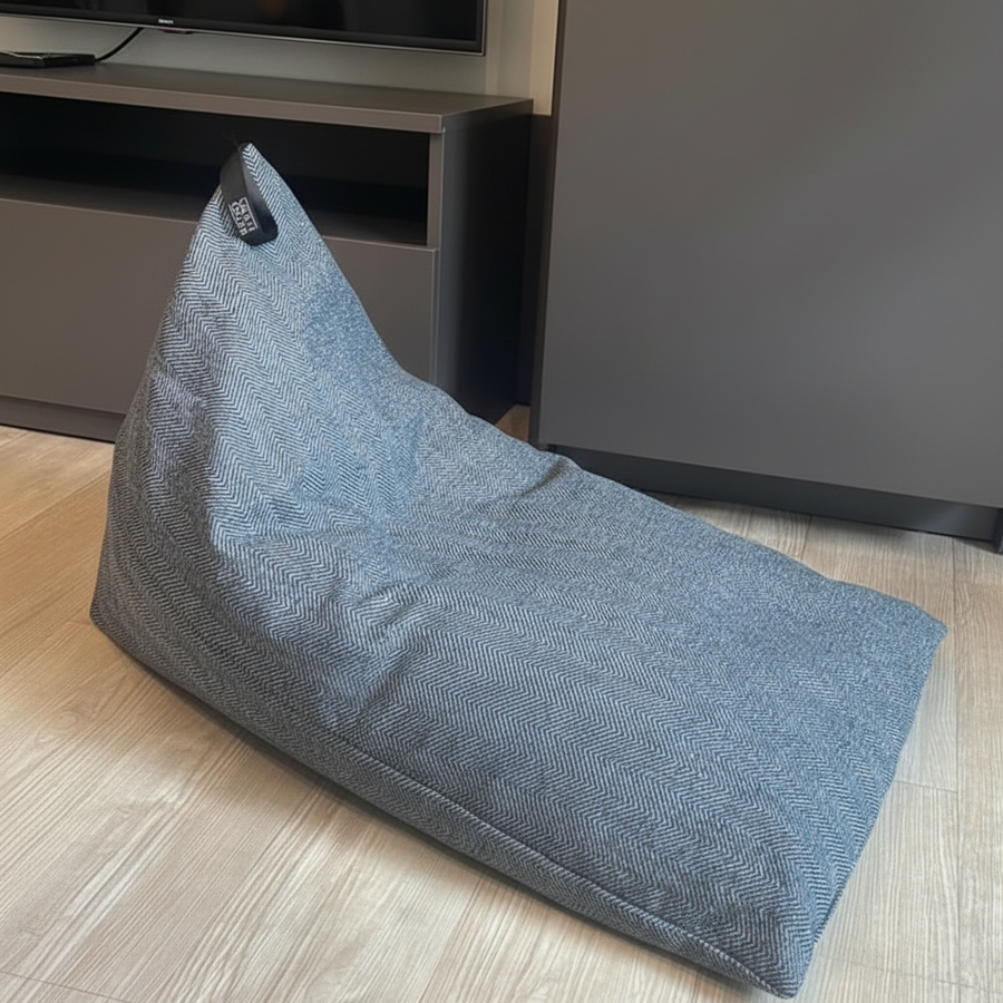 Bean bag kids chevron biru abu-abu