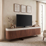 JANUS Meja TV dengan Finishing Kayu Walnut