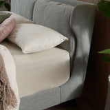 WING Rangka Tempat Tidur Kain dengan Sarung Headboard yang Dapat Dilepas
