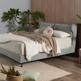 WING Rangka Tempat Tidur Kain dengan Sarung Headboard yang Dapat Dilepas