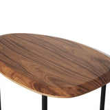 CELADON Meja Kopi dengan Finishing Walnut dan Kaki Baja