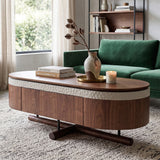 JANUS Meja Kopi dengan Finishing Kayu Walnut
