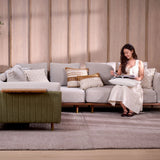 CELADON Sofa Kain Modular dengan Meja Samping Geser