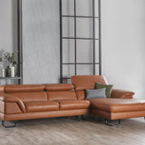 KORUS  Sofa Kulit Modular dengan Sandaran Kepala yang Fleksibel