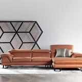 KORUS  Sofa Kulit Modular dengan Sandaran Kepala yang Fleksibel