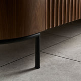 FLUTO Rak Samping Walnut dengan Top Sintered Stone dan Kaki Baja