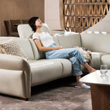 PHIL Sofa Kulit  Recliner Modular Motorized dengan Bantalan Lembut