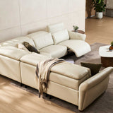 PHIL Sofa Kulit  Recliner Modular Motorized dengan Bantalan Lembut