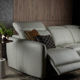 PENNA  Sofa Kulit Recliner Motorized dengan Sandaran Kepala yang Fleksibel