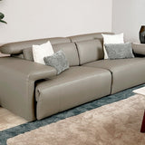CALUM Sofa Kulit Motorised Recliner dengan Sandaran Kepala dan Punggung