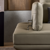 TRUSO Sofa Kulit L-Shape dengan Sandaran dan Lengan yang Dapat Disesuaikan Posisinya