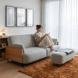 HEMMA Sofa Bed Kain dengan Kaki Baja