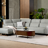 HIRO Sofa Kulit Modular dengan Sandaran Kepala yang Dapat Disesuaikan