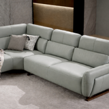 HIRO Sofa Kulit Modular dengan Sandaran Kepala yang Dapat Disesuaikan