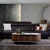KOF Sofa Kulit dengan Sandaran Punggung Tinggi