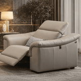 PLUME Sofa Kulit dengan Recliner Elektrik