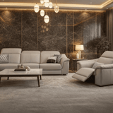 PLUME Sofa Kulit dengan Recliner Elektrik