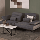 TRUSO Sofa Kain L-Shape dengan Sandaran dan Lengan yang Dapat Disesuaikan Posisinya