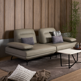 TRUSO Sofa Kulit L-Shape dengan Sandaran dan Lengan yang Dapat Disesuaikan Posisinya