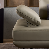 TRUSO Sofa Kulit L-Shape dengan Sandaran dan Lengan yang Dapat Disesuaikan Posisinya