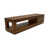 MAX Meja TV Penyimpanan dengan Aksen Kayu Walnut