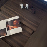 NERO Walnut Meja Samping Tempat Tidur Berkaki Baja